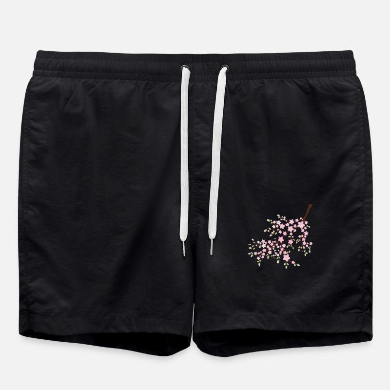 Rosa Blüte - Badeshorts - Schwarz