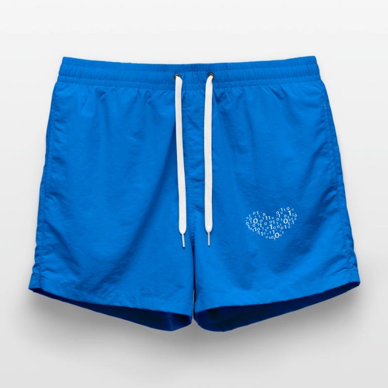 Heart binary coding Swim Trunks