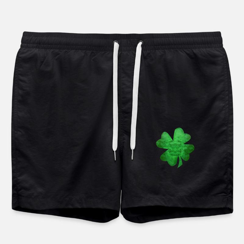 Trèfle à quatre feuilles vert - Short de bain - noir