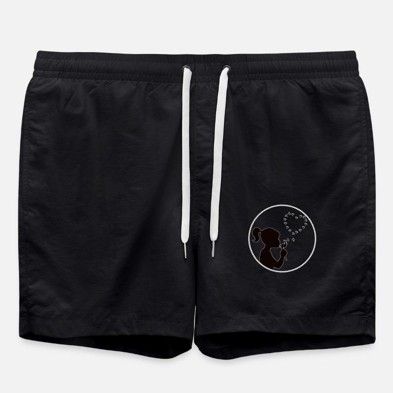 mädchen pusteblume herz - Badeshorts - Schwarz