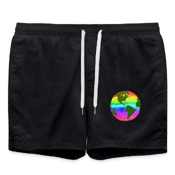bunte welt - Badeshorts - Schwarz - Vorne - AI Model Male 185 light (185cm)