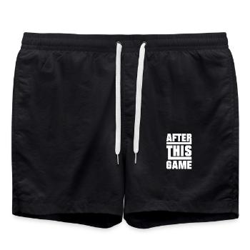After this game - gaming - Swim Trunks - black - Front - AI Model Male 185 light (185cm)