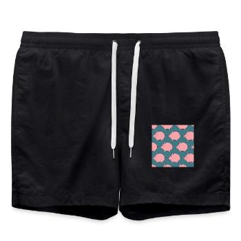 piglet - Swim Trunks - black - Front - AI Model Male 185 light (185cm)