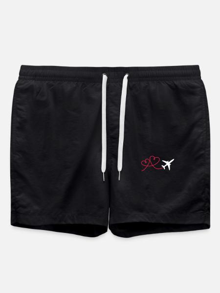 Avion avion avec coeur - Short de bain - noir