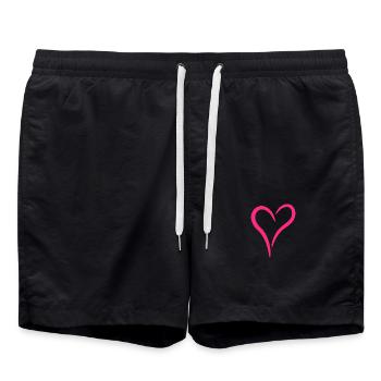 Coeur Rose Amour Symbole - Short de bain - noir - Devant - AI Model Male 185 light (185cm)