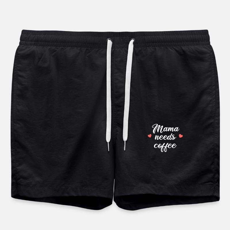 MAMA NEEDS COFFEE - Swim Trunks - black