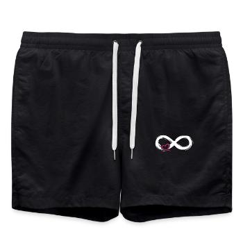 Symbole d'amour infini avec coeur - Short de bain - noir - Devant - AI Model Male 185 light (185cm)