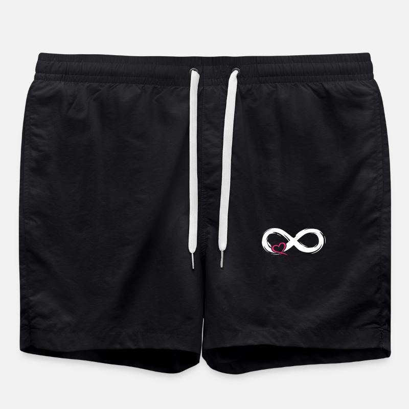 Symbole d'amour infini avec coeur - Short de bain - noir