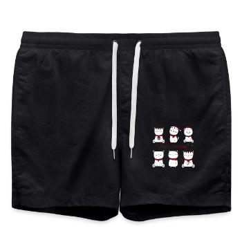 Chats Noël Joyeux Noël - Short de bain - noir - Devant - AI Model Male 185 light (185cm)