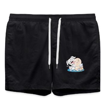 Dalmatiner mit Baby - Badeshorts - Schwarz - Vorne - AI Model Male 185 light (185cm)