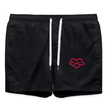Heart infinite endless love symbol - Swim Trunks - black - Front - AI Model Male 185 light (185cm)