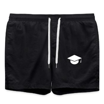 Graduate hat - Swim Trunks - black - Front - AI Model Male 185 light (185cm)