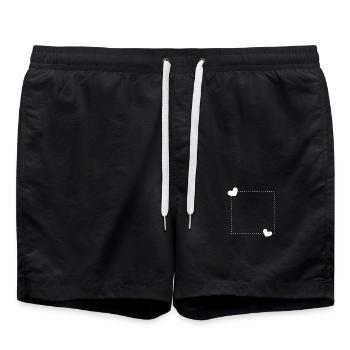 Décoration de ligne d'ornement de cadre coeur - Short de bain - noir - Devant - AI Model Male 185 light (185cm)