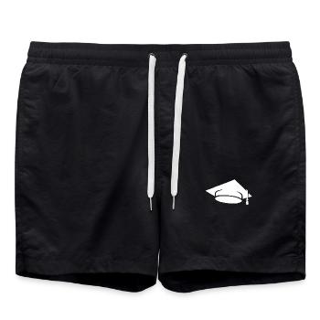 Graduation diploma student student hat - Swim Trunks - black - Front - AI Model Male 185 light (185cm)