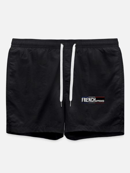 French approved France blue white red flag - Swim Trunks - black
