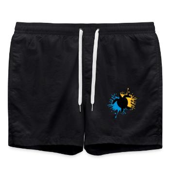 Blob de gouttes de tortue - Short de bain - noir - Devant - AI Model Male 185 light (185cm)