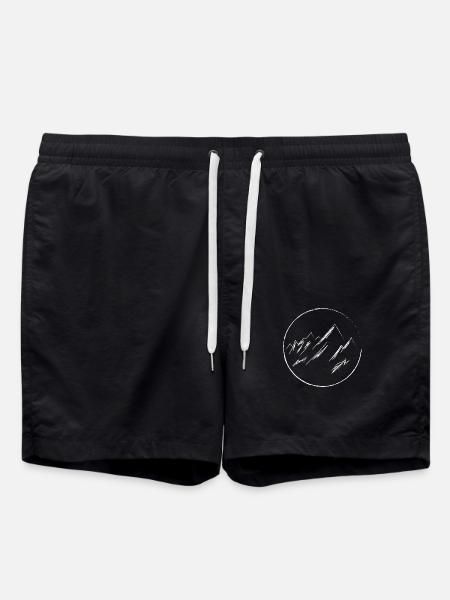 Mountains minimalism - Swim Trunks - black