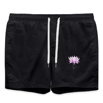 Lotus crown - Swim Trunks - black - Front - AI Model Male 185 light (185cm)