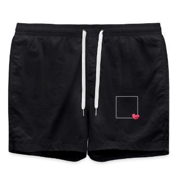Herz Rahmen Ornament Linie Dekoration Anpassbar - Badeshorts - Schwarz - Vorne - AI Model Male 185 light (185cm)
