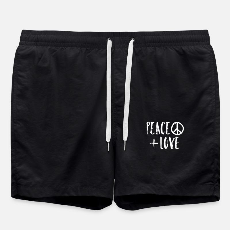 Peace Love - Badeshorts - Schwarz