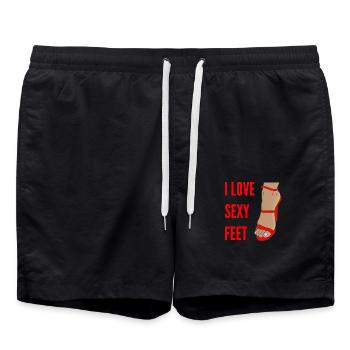 I love sexy Feet - Badeshorts - Schwarz - Vorne - AI Model Male 185 light (185cm)
