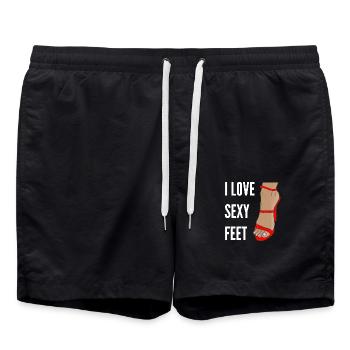 I love sexy Feet - Badeshorts - Schwarz - Vorne - AI Model Male 185 light (185cm)