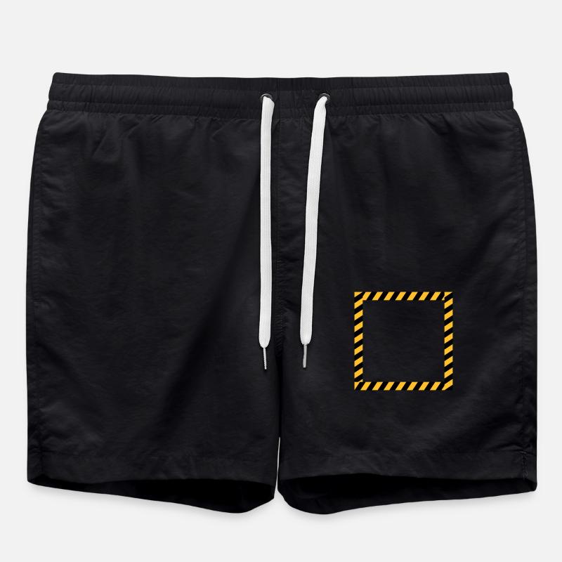 Frame sign barrier tape - Swim Trunks - black