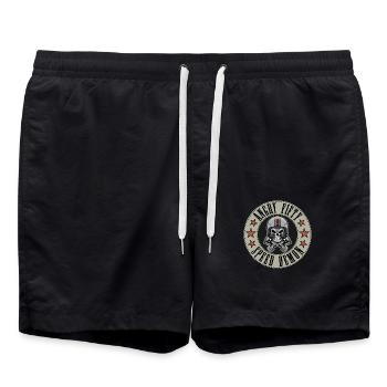 Angry fifty 50 biker motorcycle - Swim Trunks - black - Front - AI Model Male 185 light (185cm)