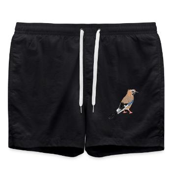 Geai eurasien I - Short de bain - noir - Devant - AI Model Male 185 light (185cm)
