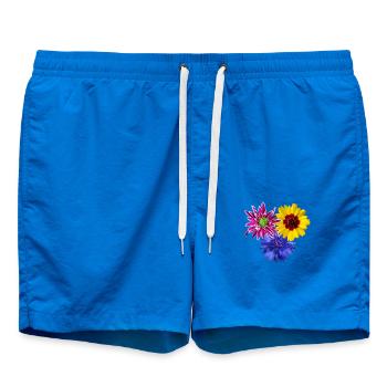 Fleurs, floraison, pétales, fleuri, fleur, floral - Short de bain - cobalt blue - Devant