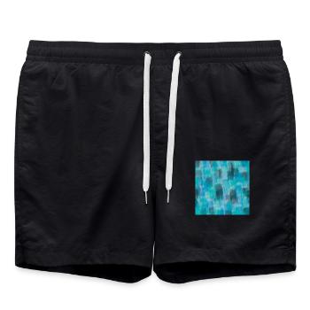 Abstrakte Fliesen grün Druck Hintergrund Cool Present - Badeshorts - Schwarz - Vorne - AI Model Male 185 light (185cm)