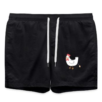 Poulet caca un œuf! - Short de bain - noir - Devant - AI Model Male 185 light (185cm)