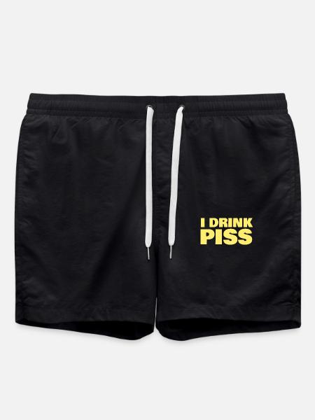 I DRINK PISS - Swim Trunks - black