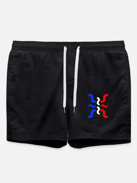 French flag blue white red France - Swim Trunks - black