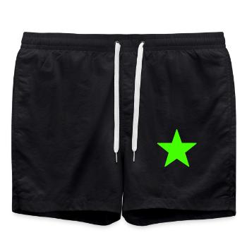 grüner Stern - Badeshorts - Schwarz - Vorne - AI Model Male 185 light (185cm)