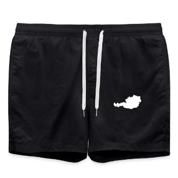Österreich Umriss Austria Landkarte Österreicher - Badeshorts - Schwarz - Vorne - AI Model Male 185 light (185cm)
