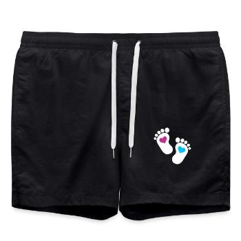 Bébé pieds parents enfant en bas âge fils enceinte - Short de bain - noir - Devant - AI Model Male 185 light (185cm)