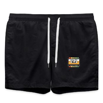 1980 - Badeshorts - Schwarz - Vorne - AI Model Male 185 light (185cm)