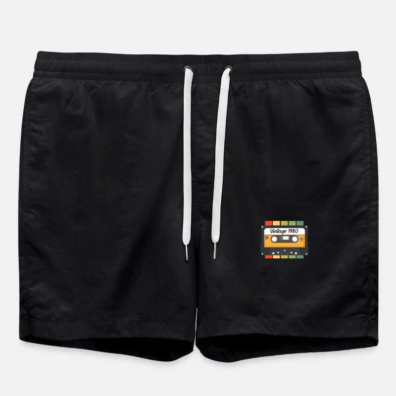 1980 - Short de bain - noir
