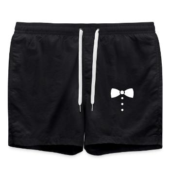 Bow Tie Chic Suit Occasion Kids Gift Beautiful - Swim Trunks - black - Front - AI Model Male 185 light (185cm)