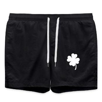 Vierblättriges Kleeblatt Neujahr Klee Glücksklee - Badeshorts - Schwarz - Vorne - AI Model Male 185 light (185cm)