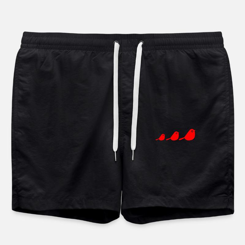 Birds - Swim Trunks - black