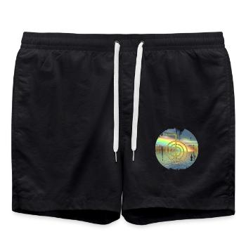 cho ku rei gold before rainbow - Swim Trunks - black - Front - AI Model Male 185 light (185cm)