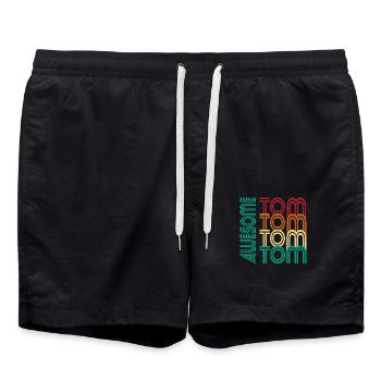 TOM Awesome prénom T-shirt personnalisé cadeau tom - Short de bain - noir - Devant - AI Model Male 185 light (185cm)