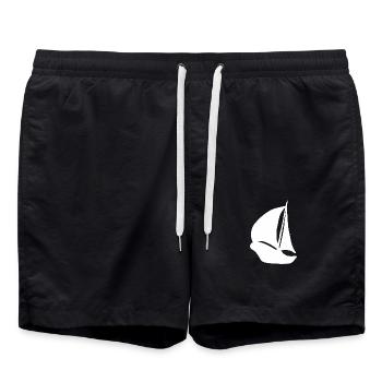 Voilier bateau voilier cadeau voilier - Short de bain - noir - Devant - AI Model Male 185 light (185cm)