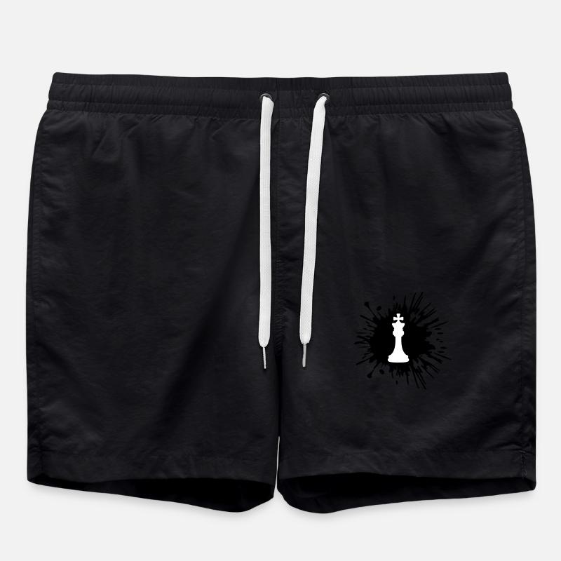 Farbe Klecks Schach - Badeshorts - Schwarz
