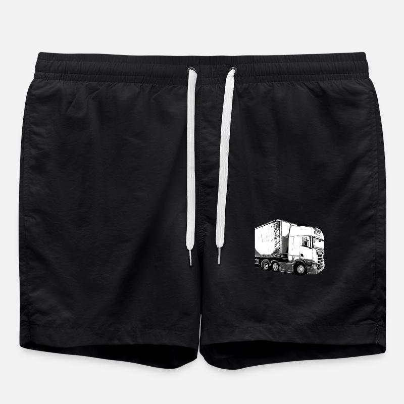 Lastwagen - Badeshorts - Schwarz