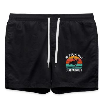 Je Peux Pas J'ai Parkour - Short de bain - noir - Devant - AI Model Male 185 light (185cm)