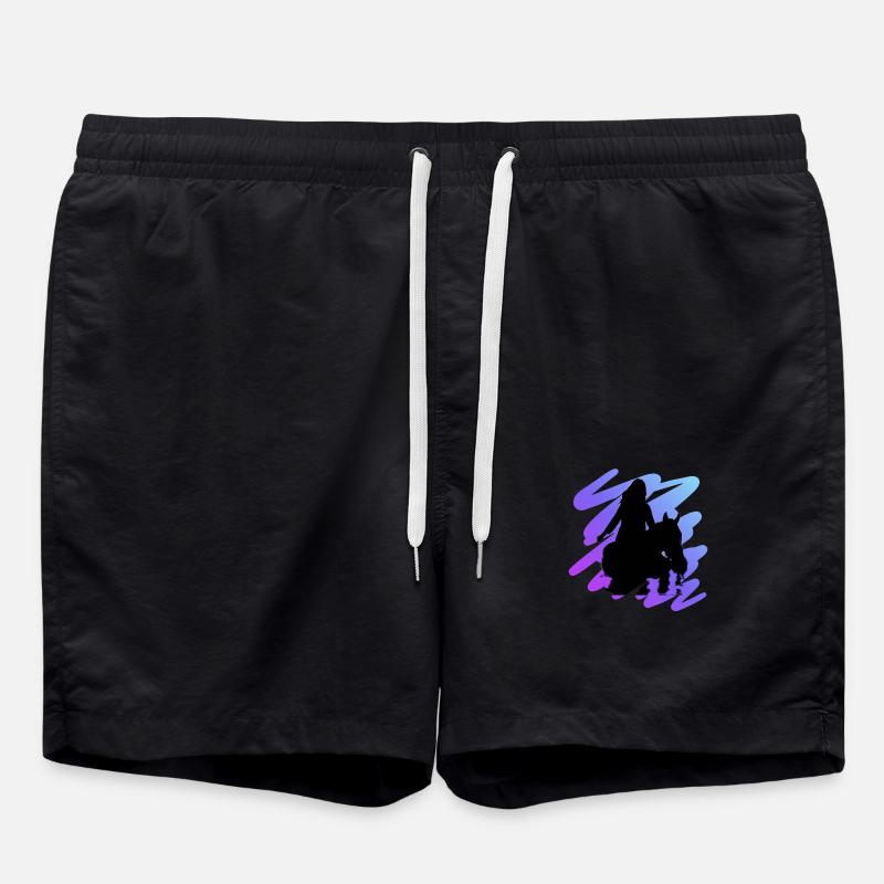 Pferd - Badeshorts - Schwarz