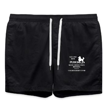 Pudel - Badeshorts - Schwarz - Vorne - AI Model Male 185 light (185cm)